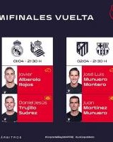 九游娱乐app-国王杯半决赛次回合裁判：罗哈斯执法皇马，蒙特罗吹巴萨vs马竞